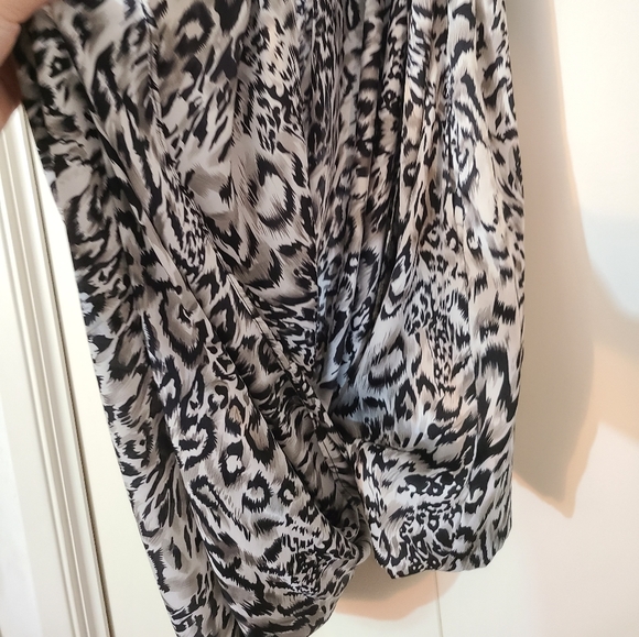 Snow leopard print rhinestone wrap party dress - Picture 7 of 13